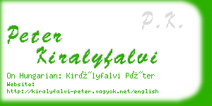 peter kiralyfalvi business card